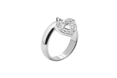 Nhẫn Kim Cương Gắn Charm Trái Tim - 631053 - 7.7 - C418K