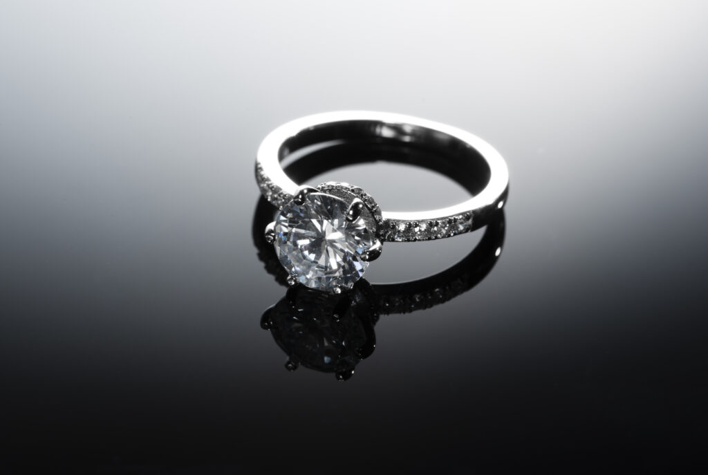 beautiful engagement ring with diamonds